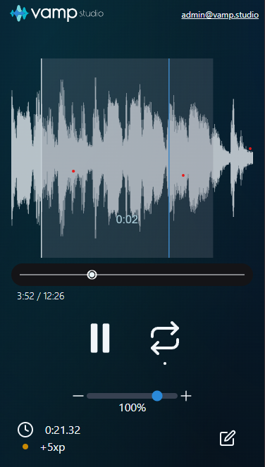 Intuitive interface for controlling playback and looping sections